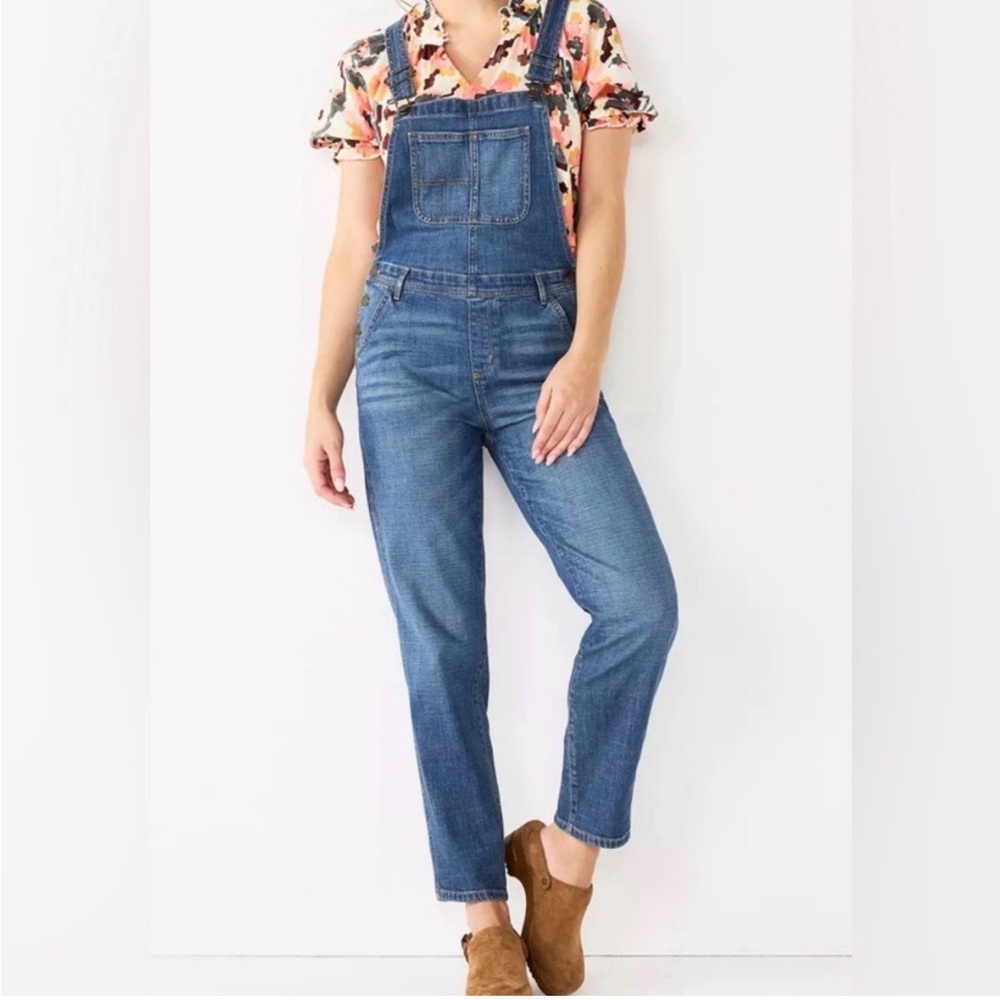 Sonoma Women's Dark Blue Denim Overalls